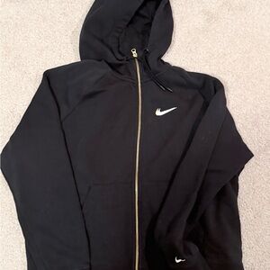 Nike Black Hoodie with Gold Zipper